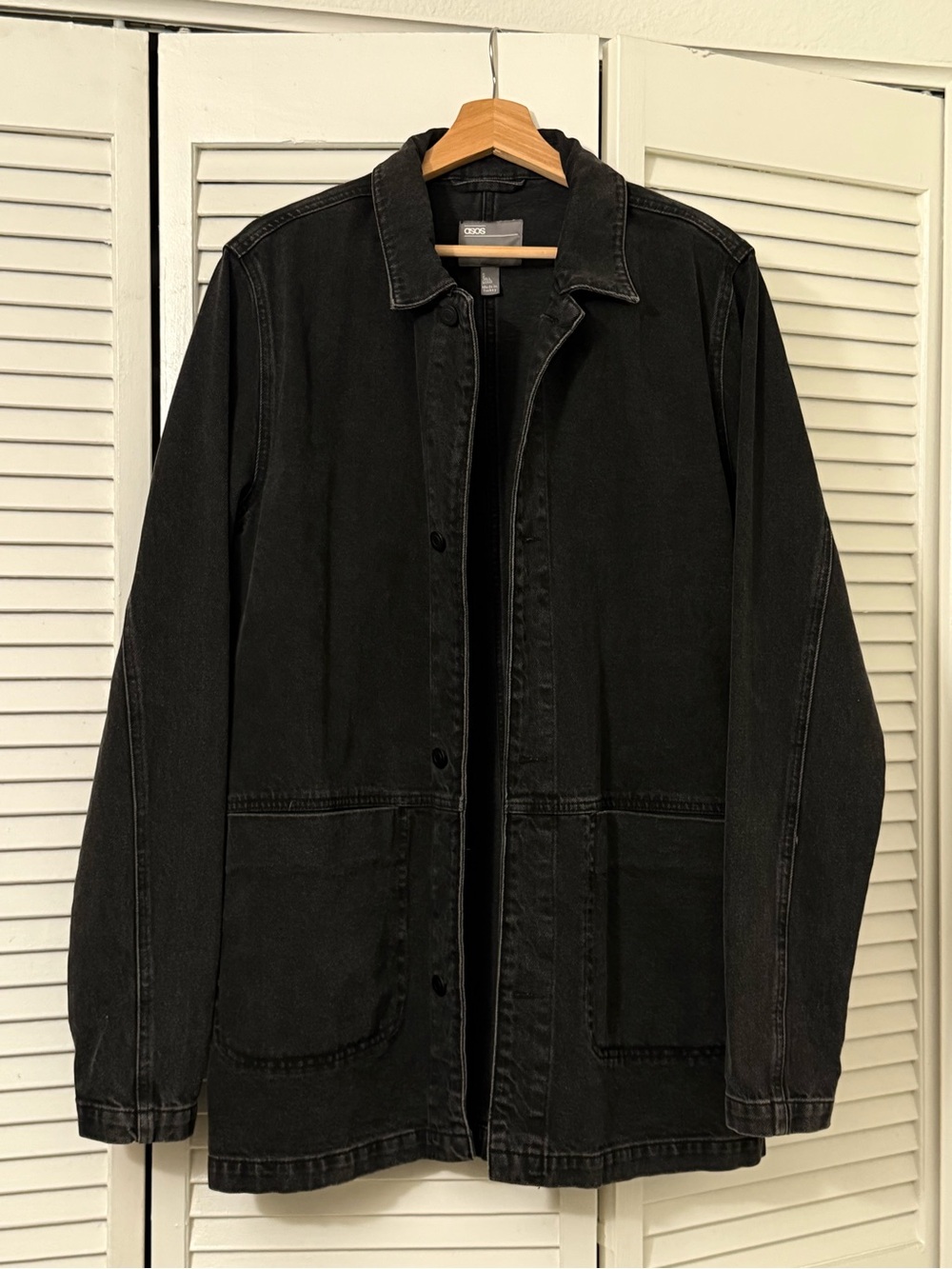 ASOS Washed Black Jacket Women’s size Small TALL Long